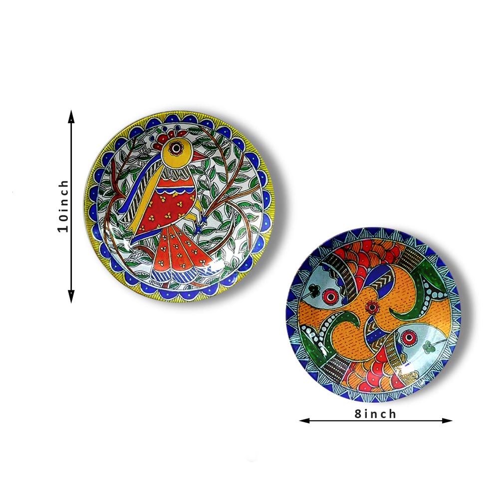 Traditional Art Decorative Ceramic Designer Plates with Stand for Home & Office, Wall Art, Wall Art - IM2094