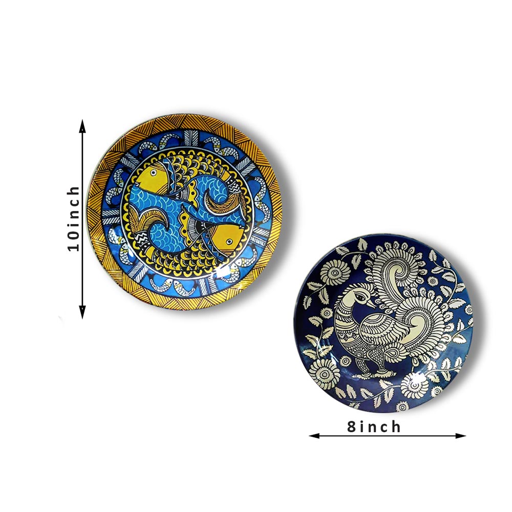 Traditional Art Decorative Ceramic Designer Plates with Stand for Home & Office, Wall Art, Wall Art - IM2095