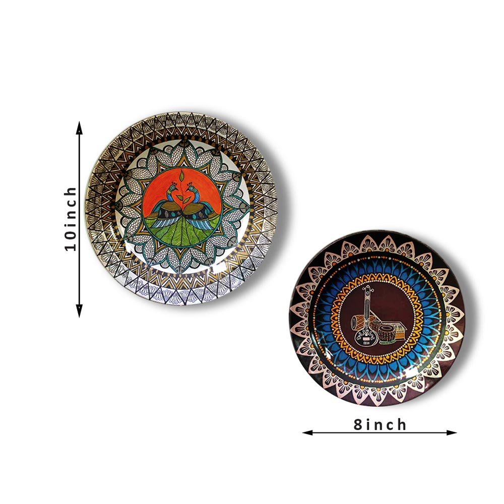 Traditional Art Decorative Ceramic Designer Plates with Stand for Home & Office, Wall Art, Wall Art - IM2096