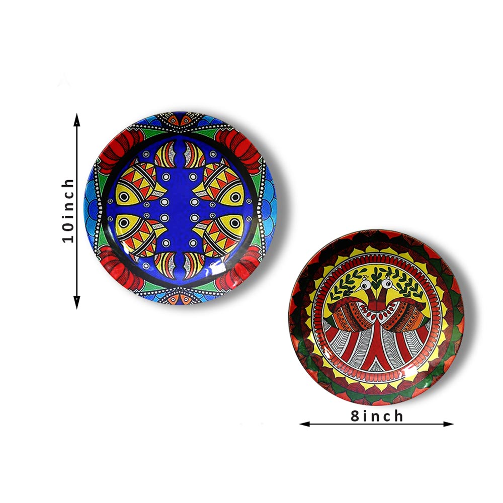 Traditional Art Decorative Ceramic Designer Plates with Stand for Home & Office, Wall Art, Wall Art - IM2097