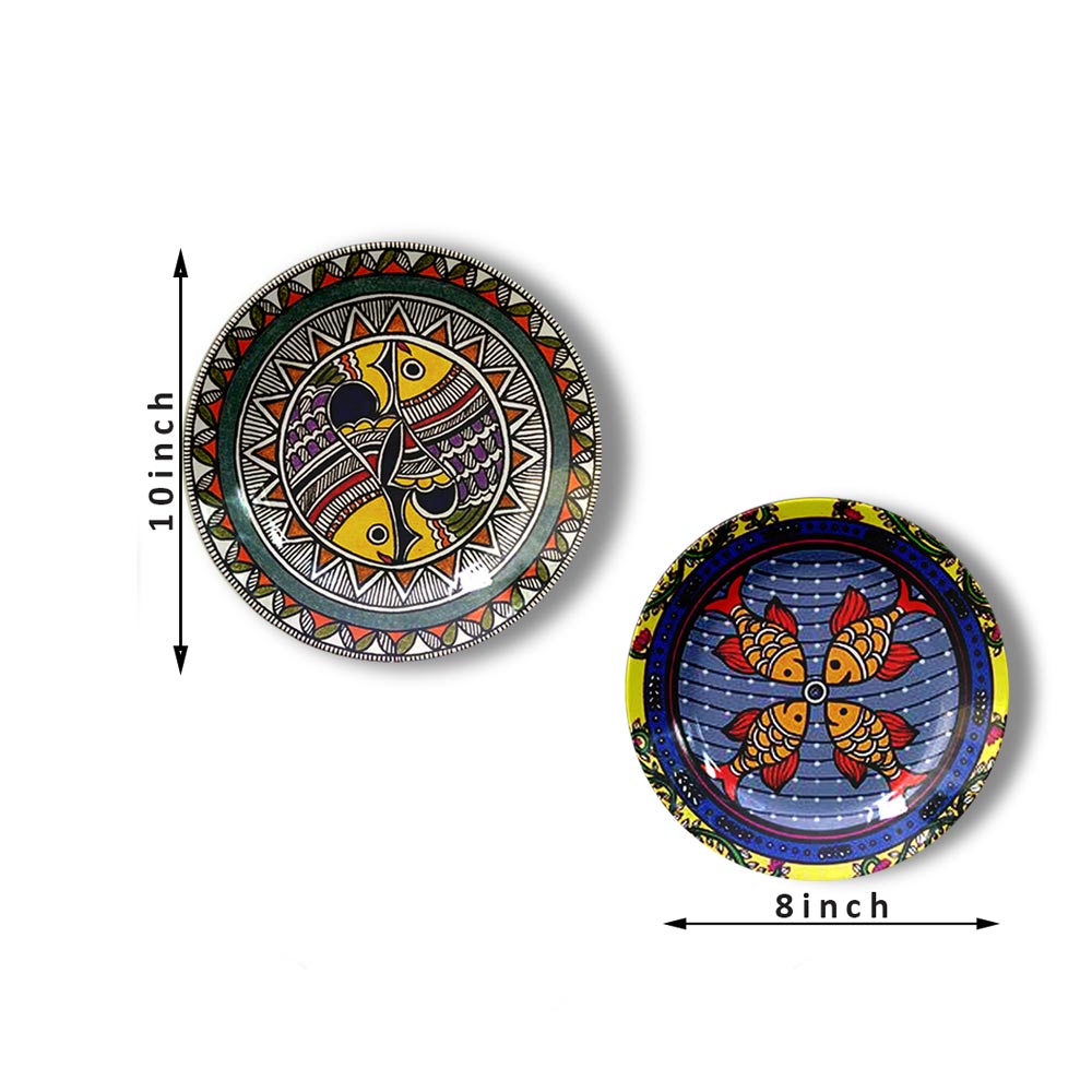Traditional Art Decorative Ceramic Designer Plates with Stand for Home & Office, Wall Art, Wall Art - IM2098
