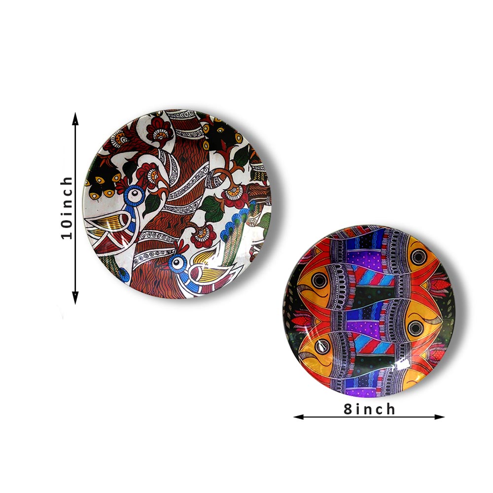Traditional Art Decorative Ceramic Designer Plates with Stand for Home & Office, Wall Art, Wall Art - IM2099