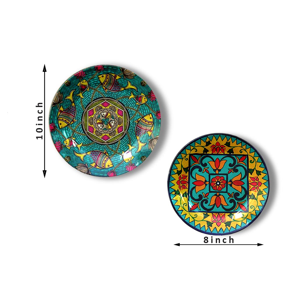 Traditional Art Decorative Ceramic Designer Plates with Stand for Home & Office, Wall Art, Wall Art - IM2100