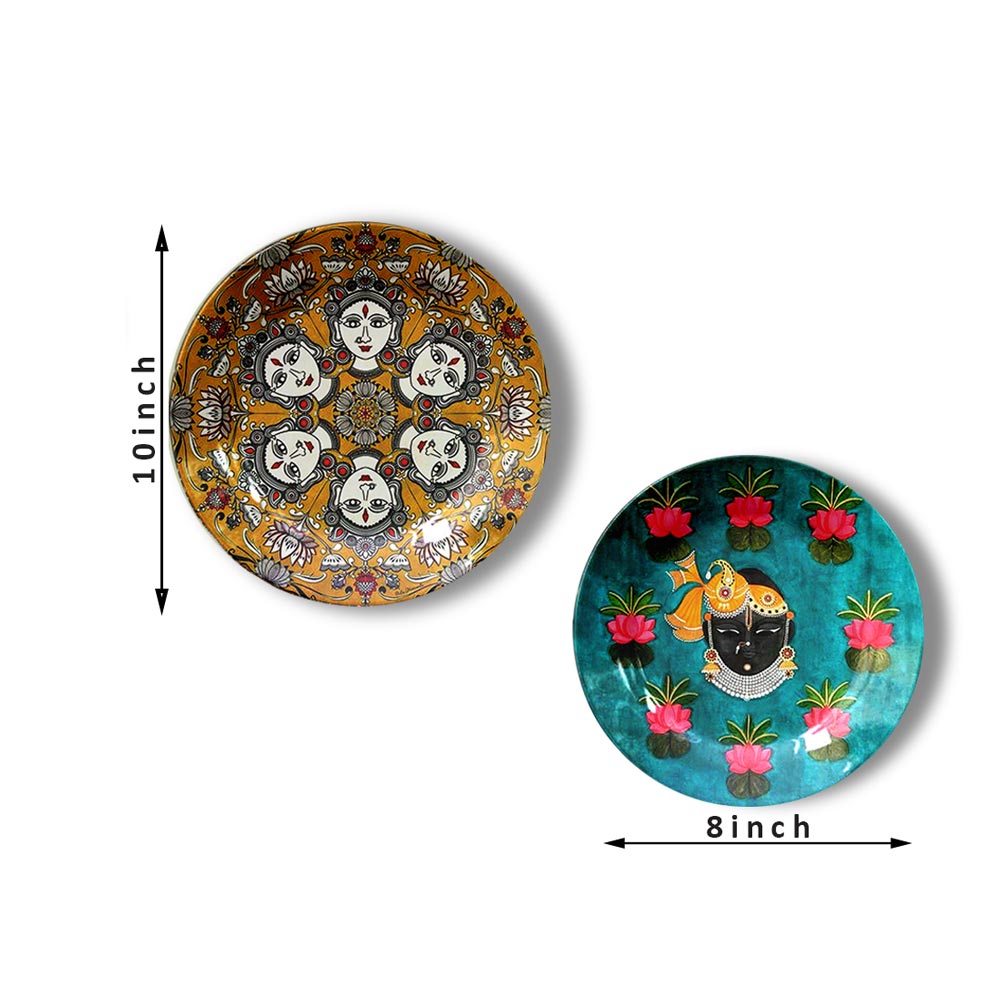 Traditional Art Decorative Ceramic Designer Plates with Stand for Home & Office, Wall Art, Wall Art - IM2101