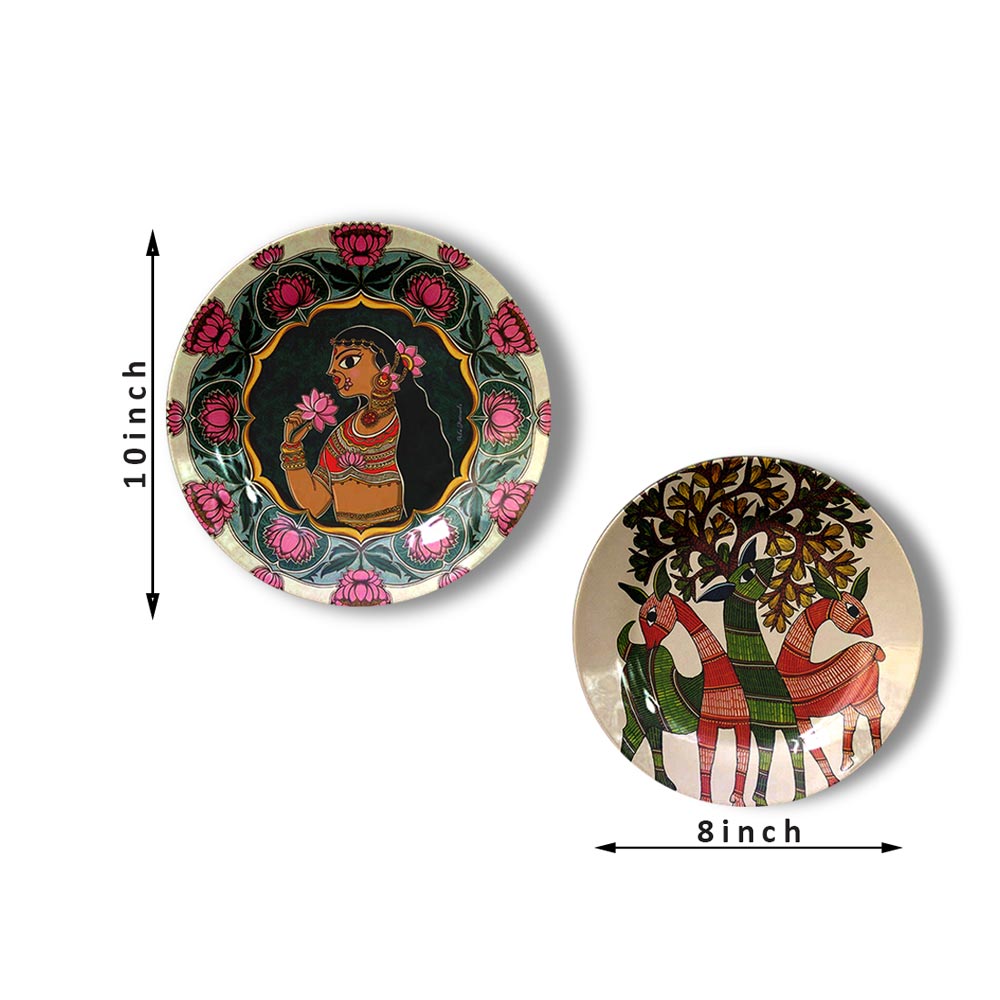 Traditional Art Decorative Ceramic Designer Plates with Stand for Home & Office, Wall Art, Wall Art - IM2102