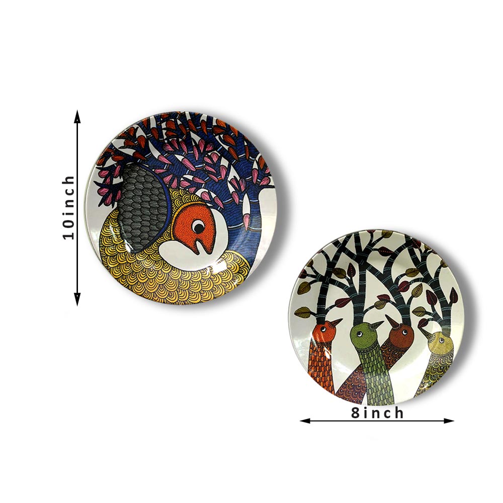 Traditional Art Decorative Ceramic Designer Plates with Stand for Home & Office, Wall Art, Wall Art - IM2105