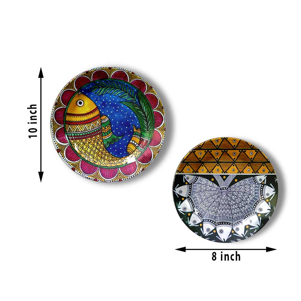 Traditional Art Decorative Ceramic Designer Plates with Stand for Home & Office, Wall Art - IM2127