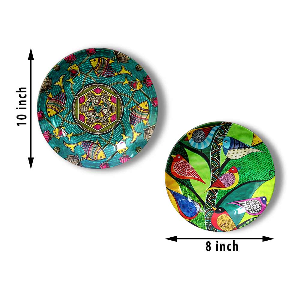 Traditional Art Decorative Ceramic Designer Plates with Stand for Home & Office, Wall Art - IM2131
