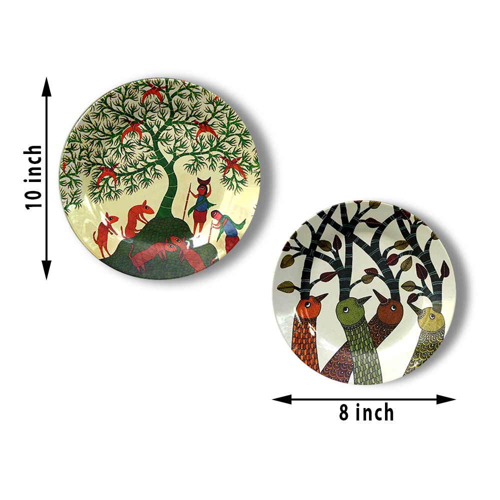 Traditional Art Decorative Ceramic Designer Plates with Stand for Home & Office, Wall Art - IM2132