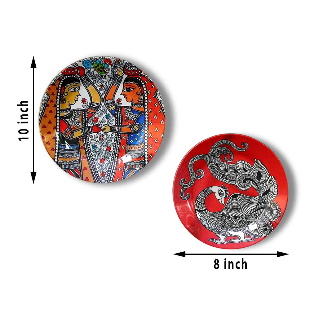 Traditional Art Decorative Ceramic Designer Plates with Stand for Home & Office, Wall Art - IM2133