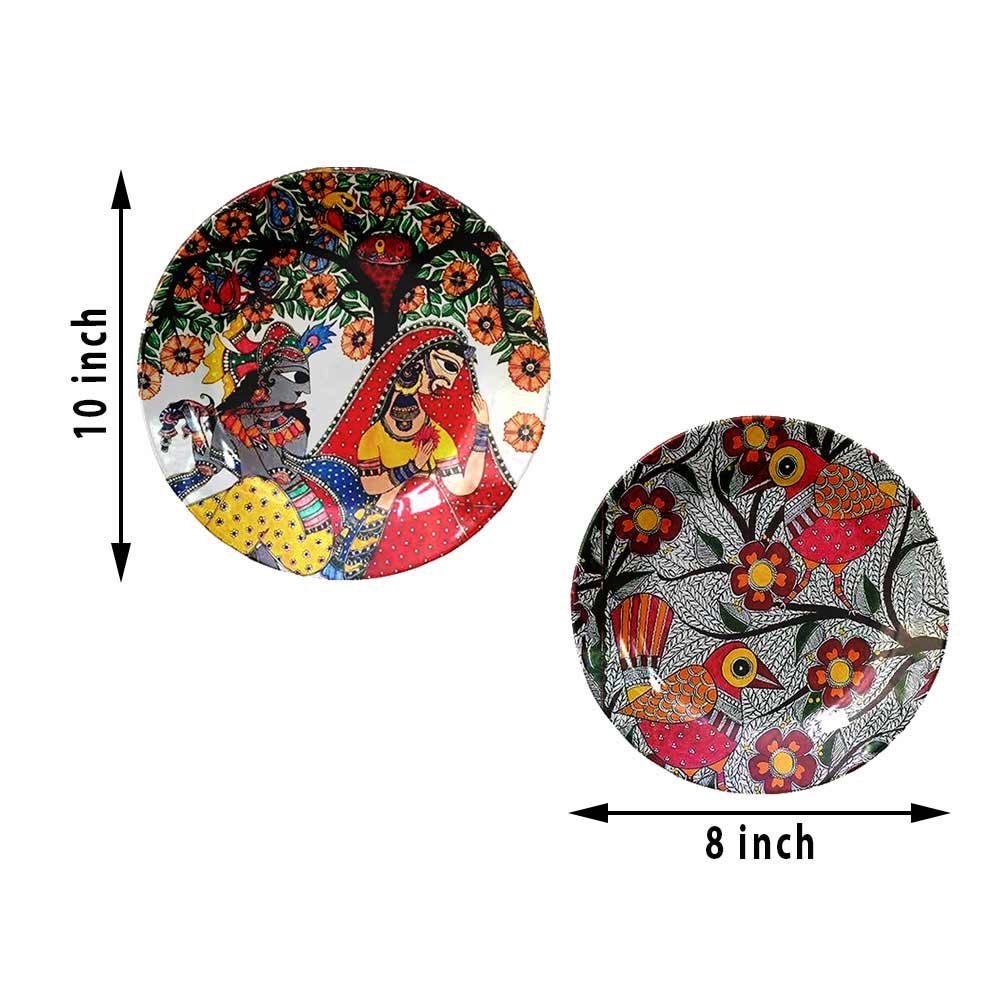 Traditional Art Decorative Ceramic Designer Plates with Stand for Home & Office, Wall Art - IM2136