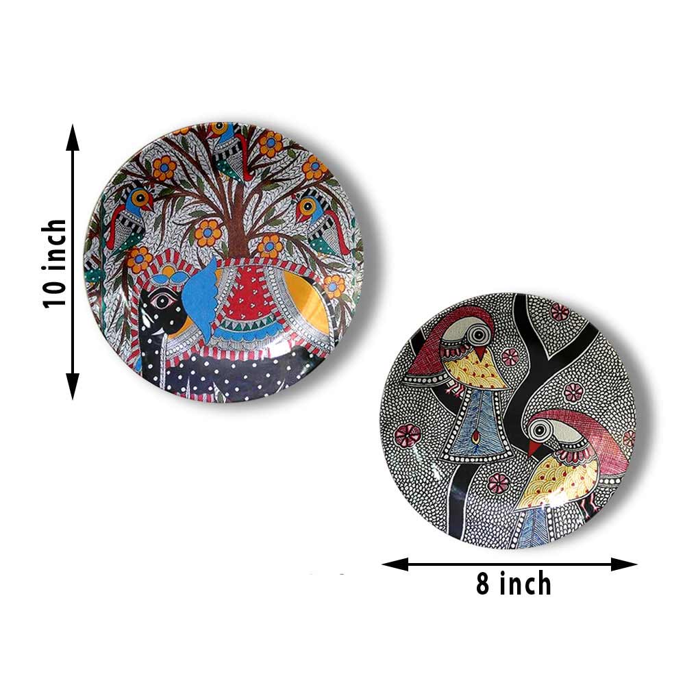 Traditional Art Decorative Ceramic Designer Plates with Stand for Home & Office, Wall Art - IM2137