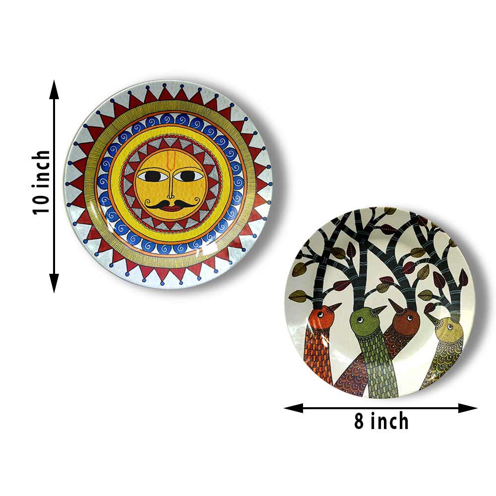 Traditional Art Decorative Ceramic Designer Plates with Stand for Home & Office, Wall Art - IM2138