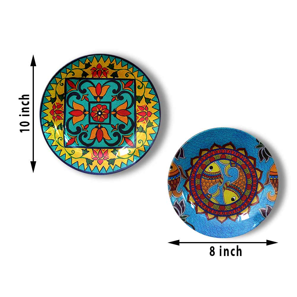 Traditional Art Decorative Ceramic Designer Plates with Stand for Home & Office, Wall Art - IM2139
