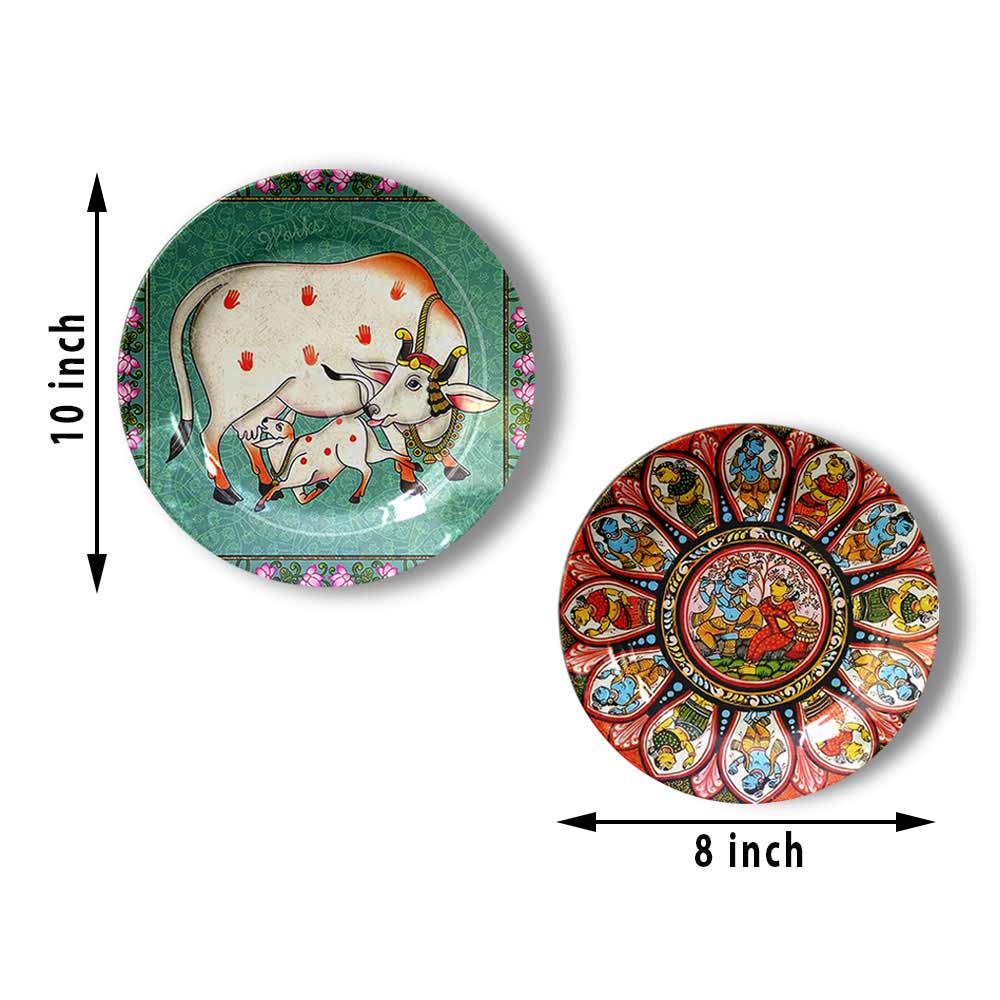 Traditional Art Decorative Ceramic Designer Plates with Stand for Home & Office, Wall Art - IM2144