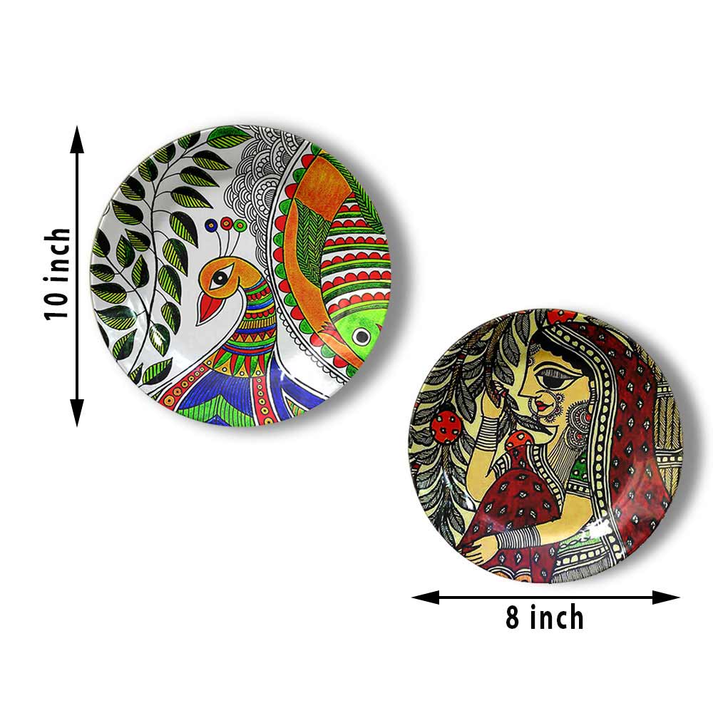 Traditional Art Decorative Ceramic Designer Plates with Stand for Home & Office, Wall Art - IM2147