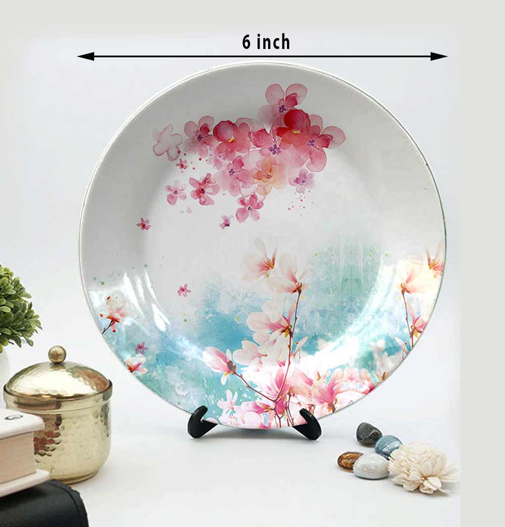 Traditional Art Decorative Ceramic Designer Plates with Stand for Home & Office, Wall Art - IM2150