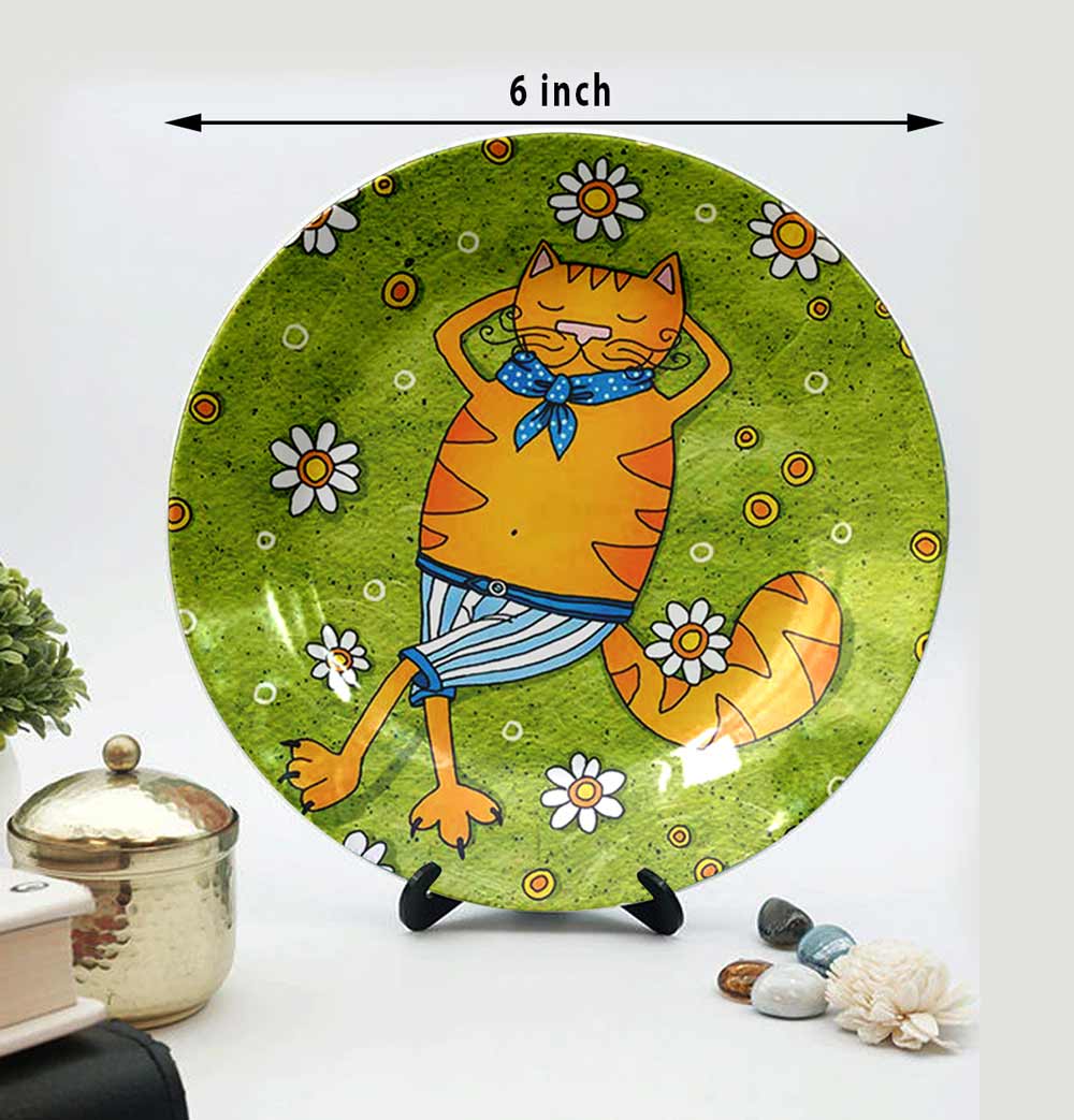 Traditional Art Decorative Ceramic Designer Plates with Stand for Home & Office, Wall Art - IM2153