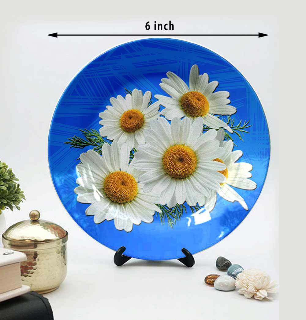 Traditional Art Decorative Ceramic Designer Plates with Stand for Home & Office, Wall Art - IM2157