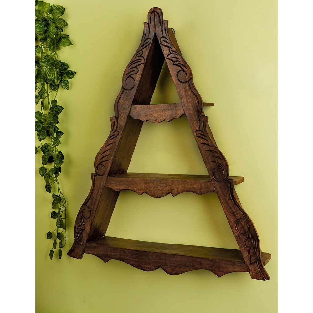 WS0003, Wall Shelf Temple Design In Coffee Colour By Disoo Fashions, Wall Shelf - IM2207