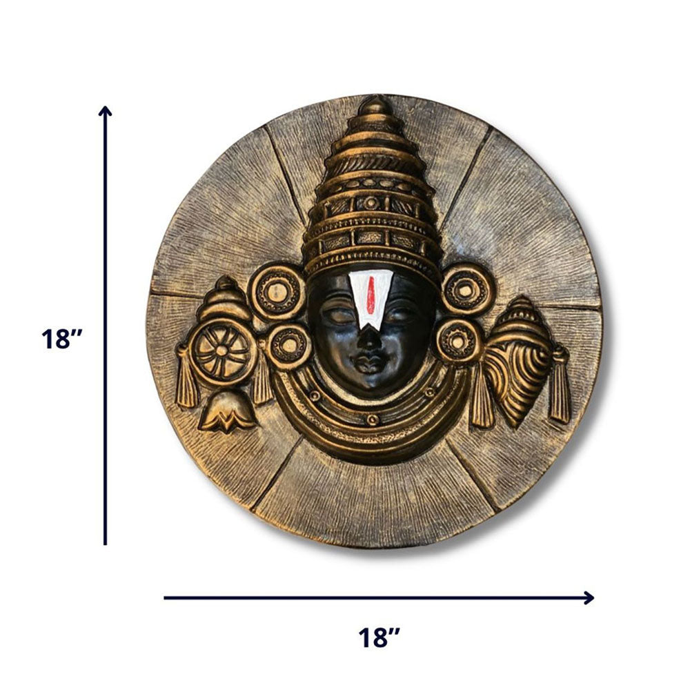 Wall Art, BALAJI-02-BRONZE (Artociti), Balaji Face 3D Wall hanging in Bronze 18x18 Inches, Wall Art - IM2340