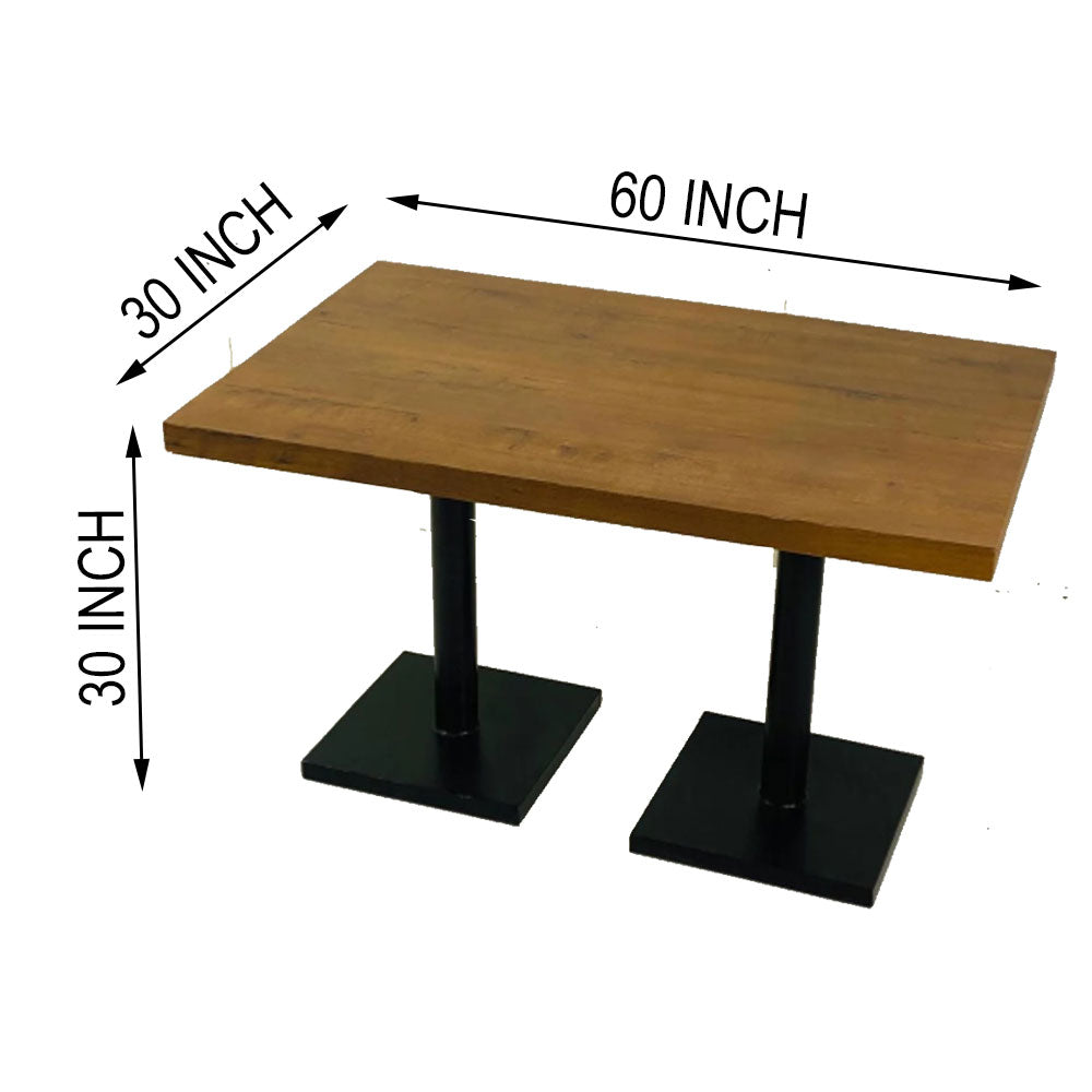 Buy 4-Seater Dining Table with Natural Wood and Black Color by RR Handicraft Online- IM3062