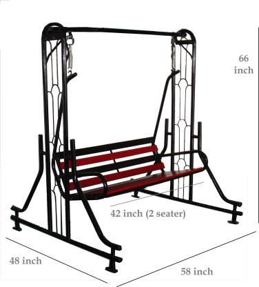 Simple and stylish Sturdy and durable jhula, Comfortable seats for people, Suitable for both indoor, porch and balcony, Swing - IM6074