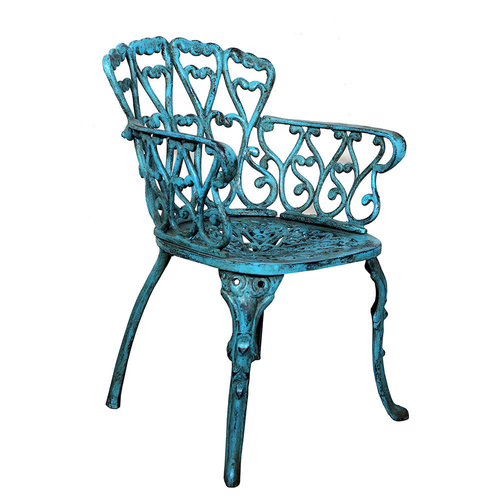 Chair, DGC - 003 - ANTIQUE SKYBLUE (DWARKA ART INDIA), Designer Chair, Cast Aluminium Chair, Chair - IM6102