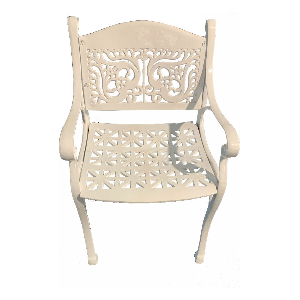 Table & Chair, DGC-014,DGT-022- OFFWHITE (DWARKA ART INDIA), 2 Cast Aluminium Chair and 1 Table, Table & Chair Set - IM6116