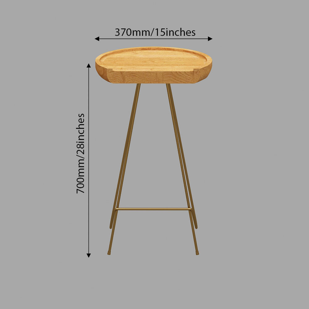 Bar Stool, Bar Stool with Brown & Golden Color, Bar Stool in Wood & Metal, Bar Stool - IM6154