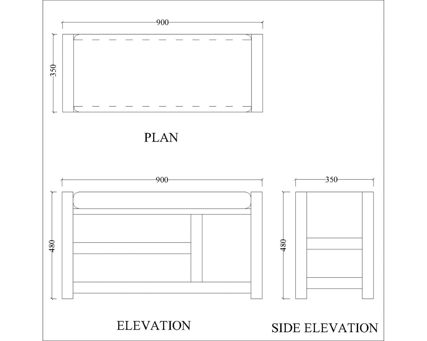 Natural Wood Shoe Bench with Blue Cushion and Double Storage, IM-10047