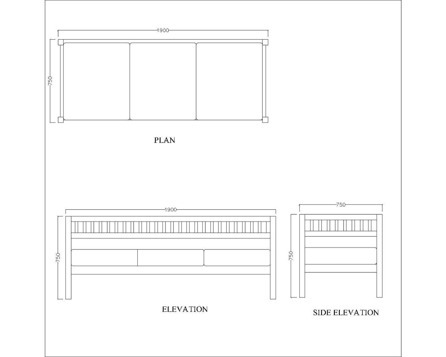3 Seater Sofa, Solid Wood Sofa, Sofa For Living Room, Brown & Blue Color Sofa, Sofa with White Fabric, 3 Seater Sofa - IM- 4060