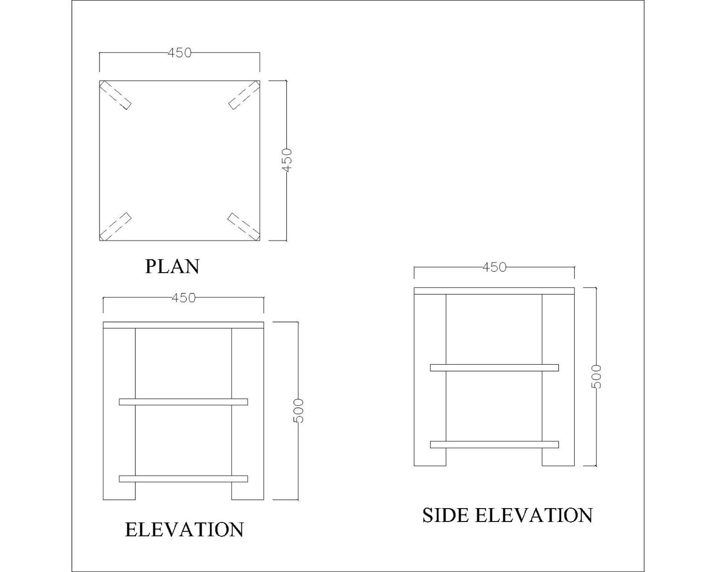 End Table, Wood End Table, End Table with open shelf, End Table - IM - 12054