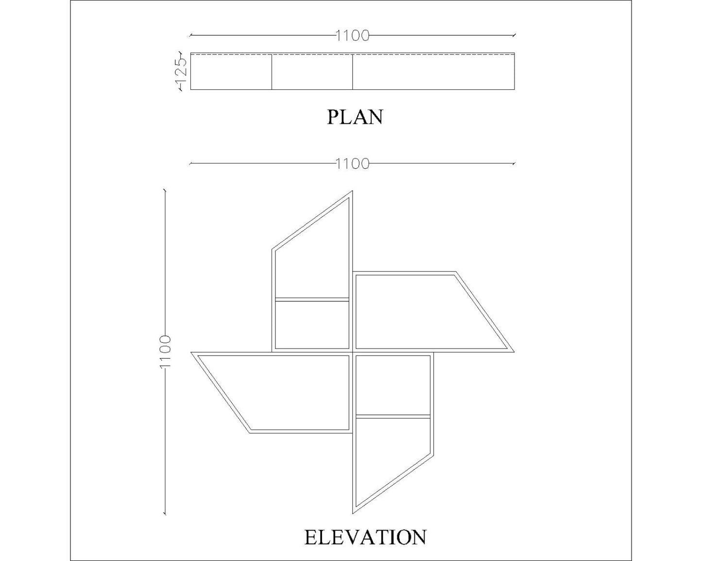 Wall hanging unit with front open and open plank shelf in wood in solid colour finish, Wall hanging unit for décor accessory unit ,Wall hanging unit-IM406