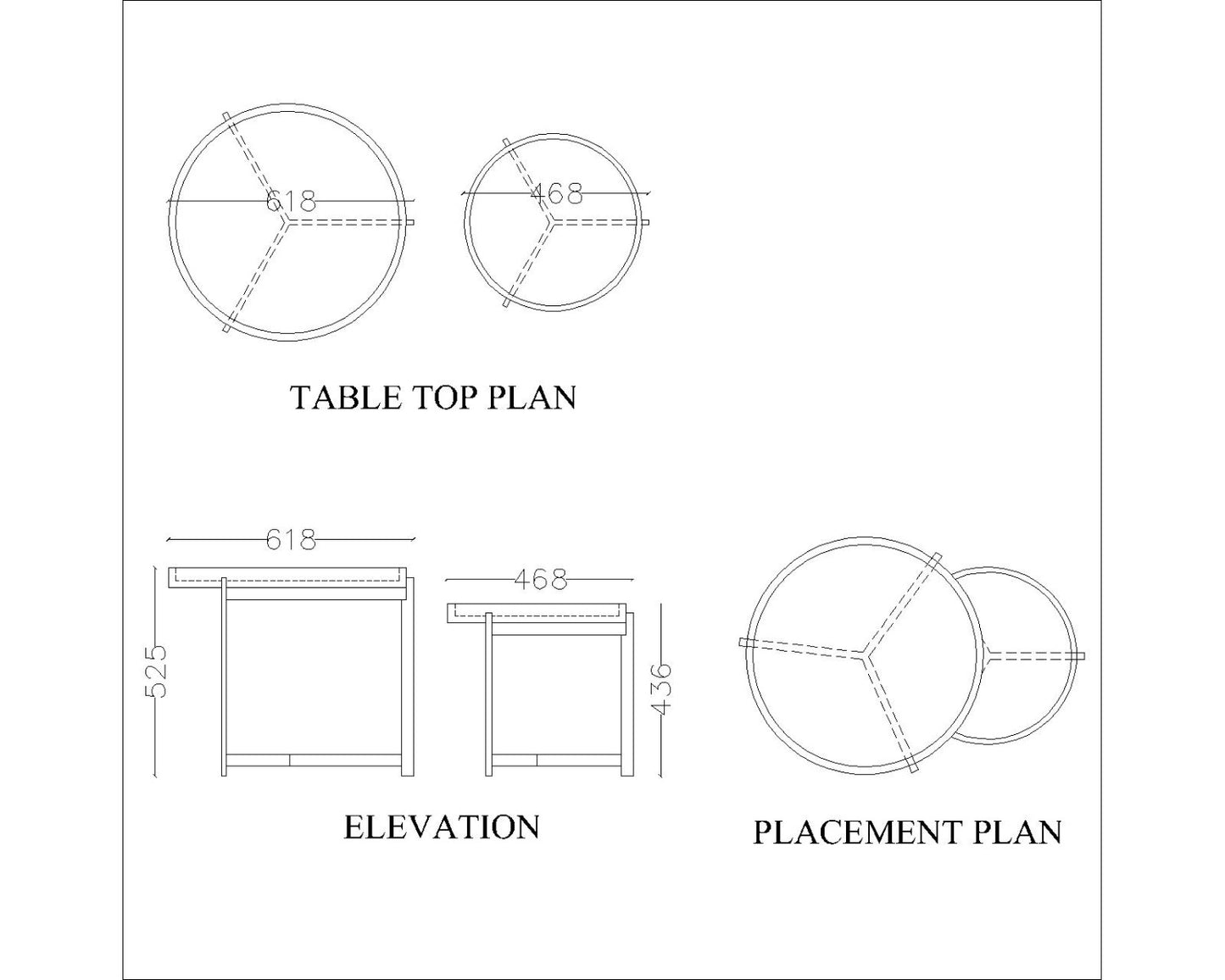 Stone Nesting Table , 2 Nesting table with black legs , modern look Nesting table in black & white marble top ,Floor standing Nesting Table - IM759