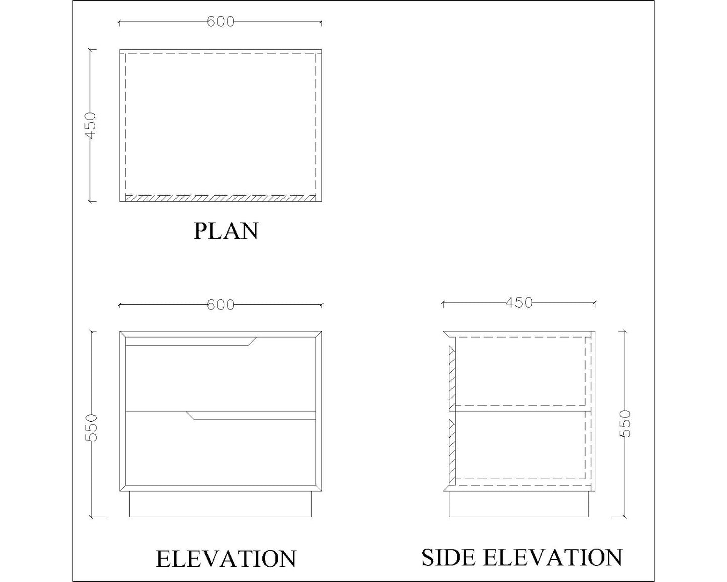 Wooden Bedside Table , Bedside Table in prelaminate board , wooden Bedside Table in brown with drawers,Floor standing, Bedside Table- IM774