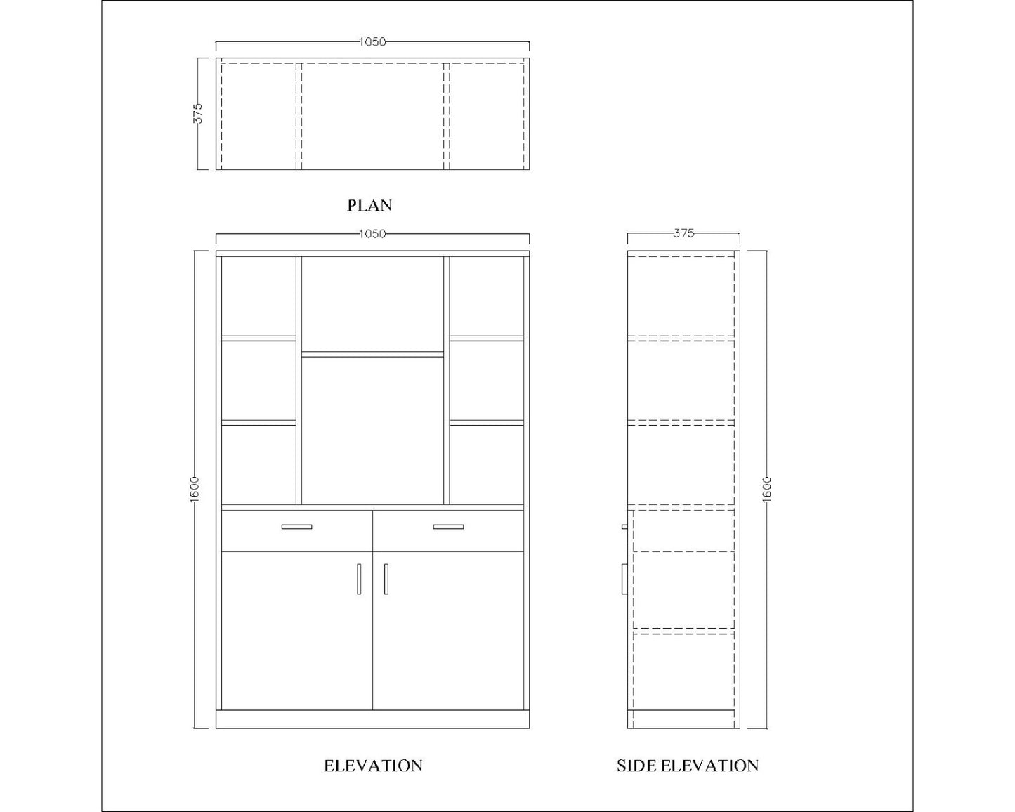Office Cabinet, Wood & Beige Color Office Cabinet, Office Cabinet with open shelf, Office Cabinet with Shutter, Office Cabinet with Drawer, Office Cabinet - VT- 10019