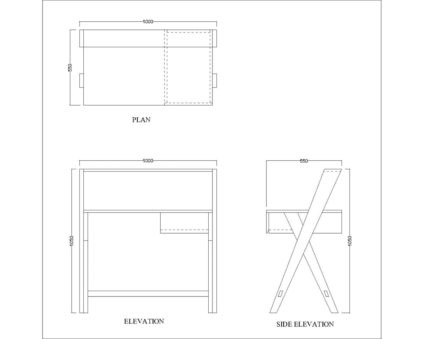 Study Table, Wood & White Color Study Table, Study Table with Open Shelf, Study Table with Drawer, Study Table - VT - 12009
