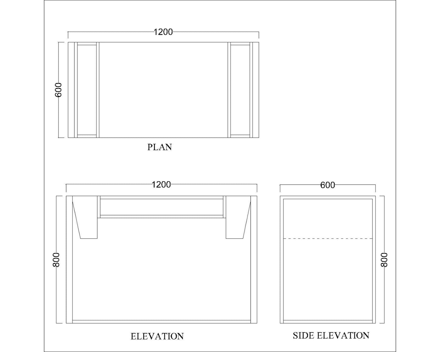 Study Table, Wood Study Table, Study Table with Open Shelf, Study Table with Open Space, Study Table with Black MS Leg, Study Table - VT - 12016