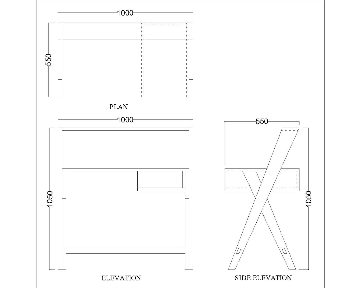 Study Table, Wood & White Color Study Table, Study Table with Open Shelf, Study Table - VT - 12021