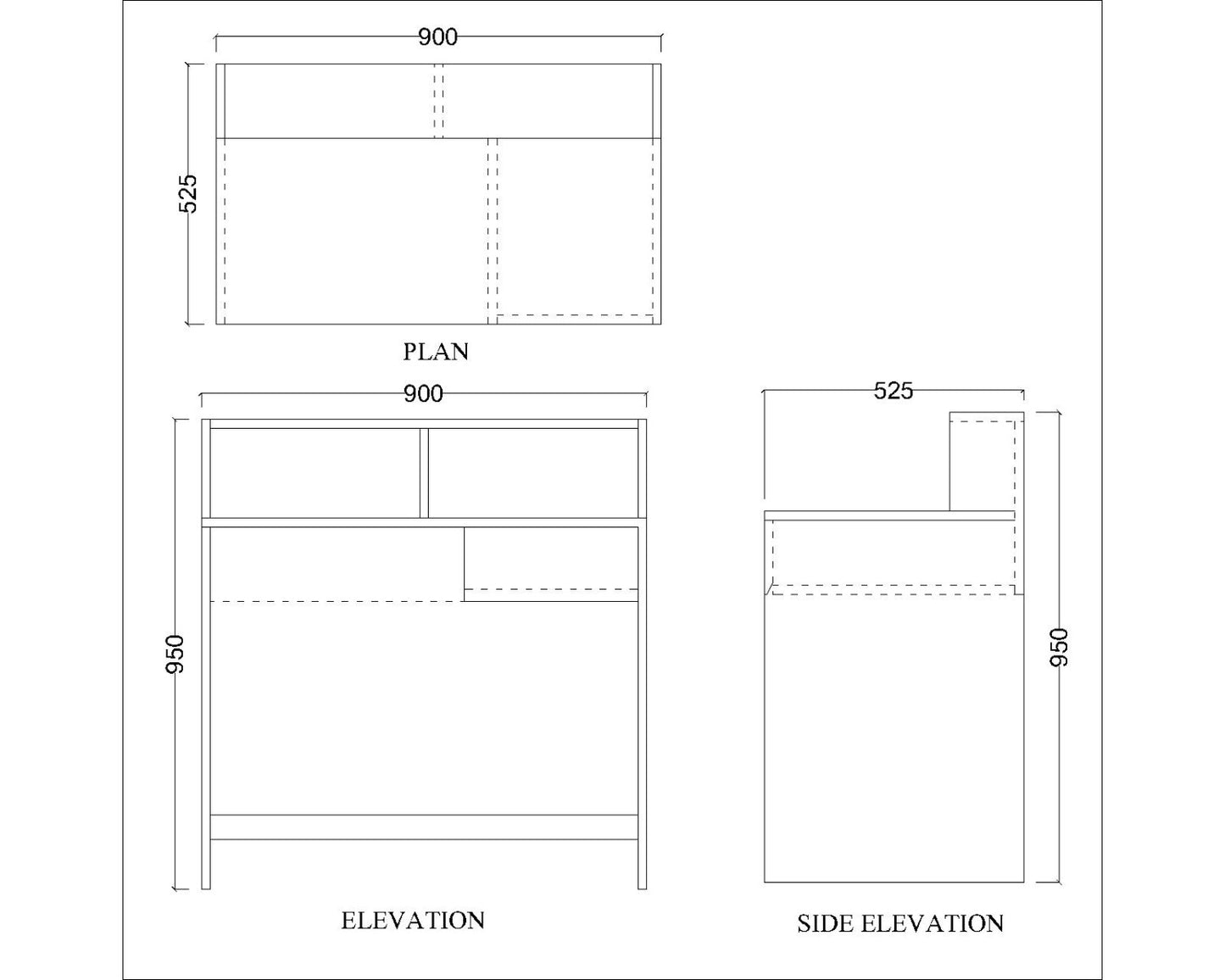 Study Table, Wood Study Table, Study Table with Open Space, Study Table with Drawer, Study Table - VT - 12038