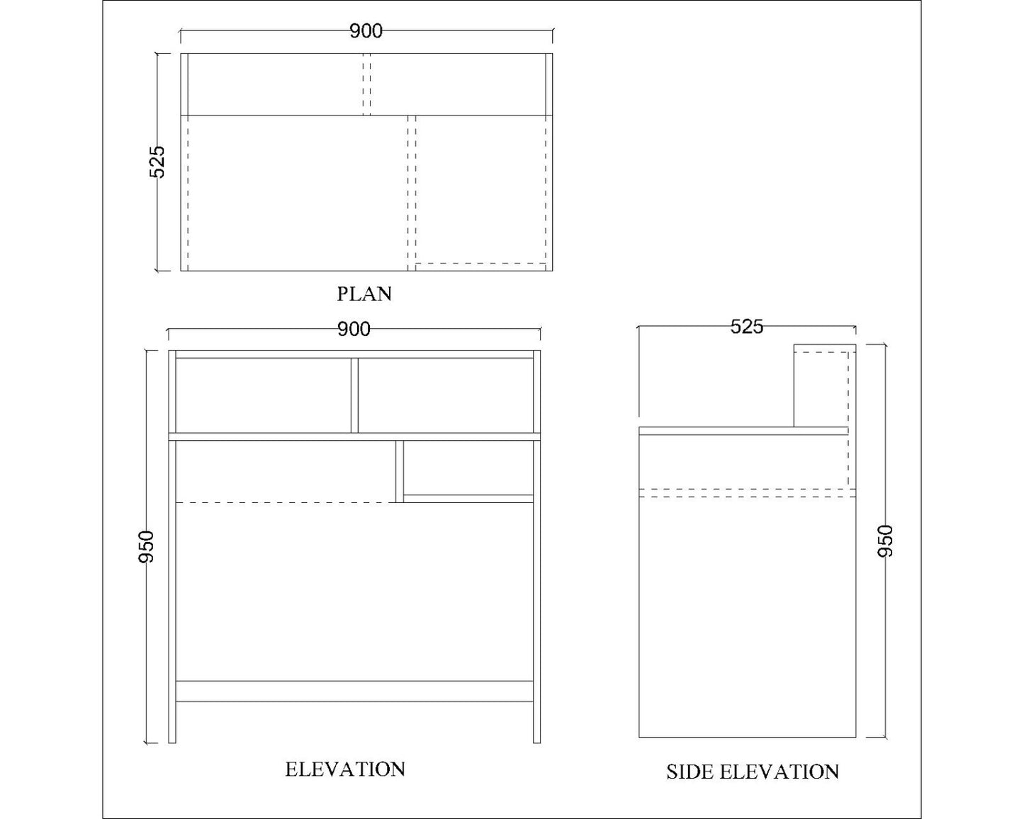 Study Table, White Color Study Table, Study Table with Open Shelf, Study Table - VT - 12041