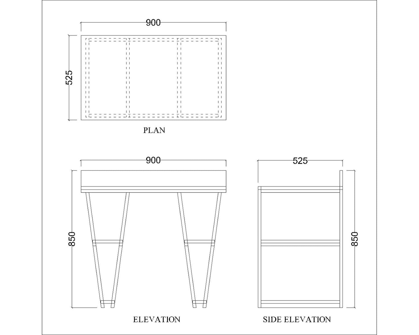 Study Table, Wood Study Table, Study Table with Open Shelf, Study Table with Dark Grey MS Leg, Study Table - VT - 12045