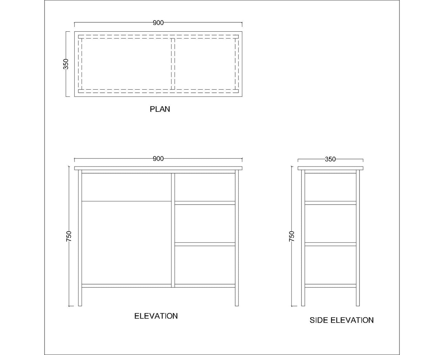 Console Table, Black Color Console Table, Console Table with Open Shelf, Console with Drawer, Console Table with Gold Legs, Console Table - VT- 12048