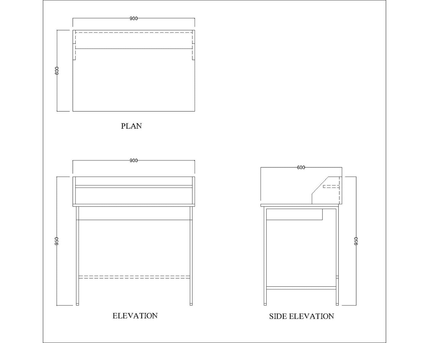 Study Table, Grey Color Study Table, Study Table with Open Shelf, Study Table with MS Leg, Study Table - VT - 12055