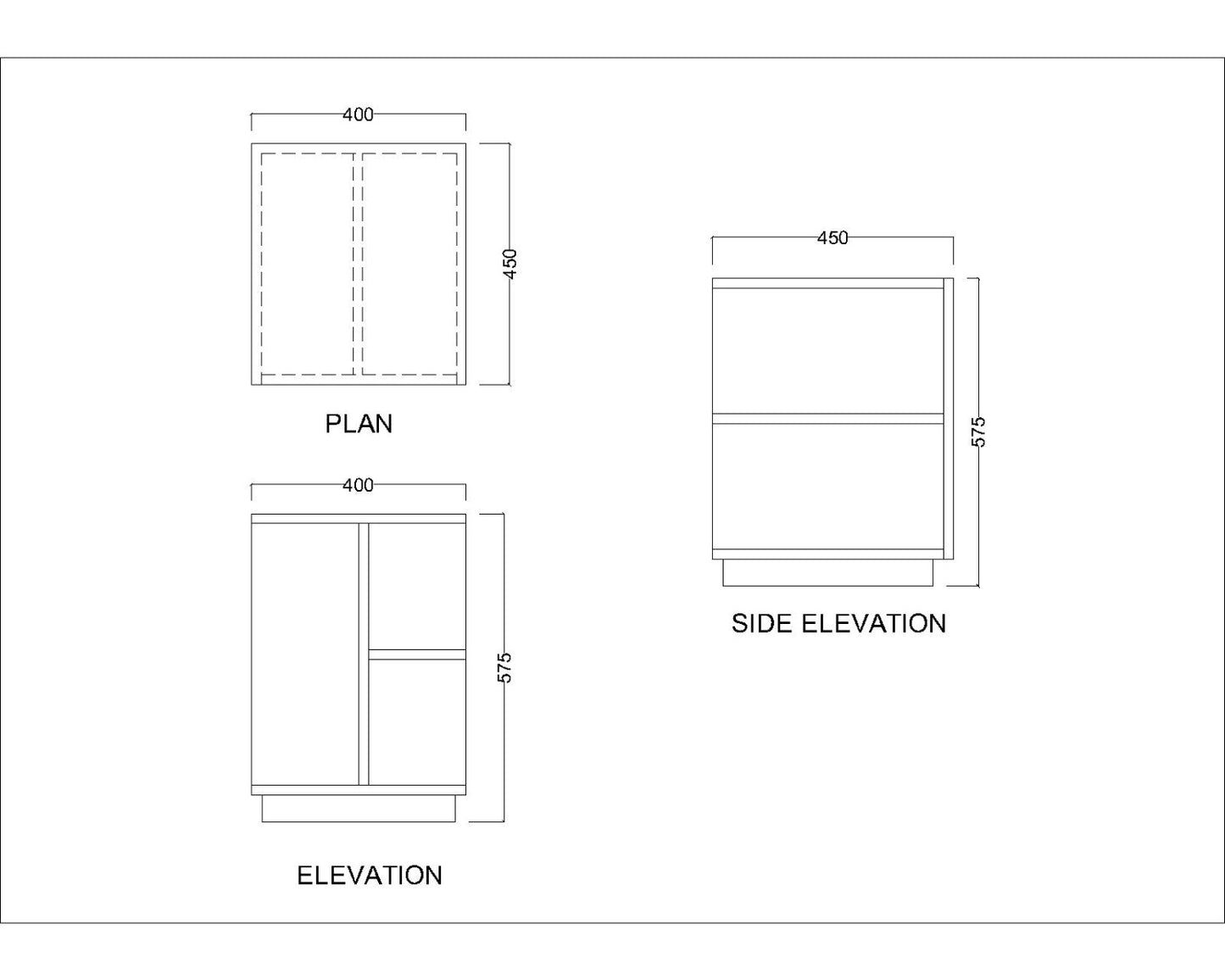 Bed Side Table, Wood Bed Side Table, Bed Side Table with open shelf, Bed Side Table - VT - 12064