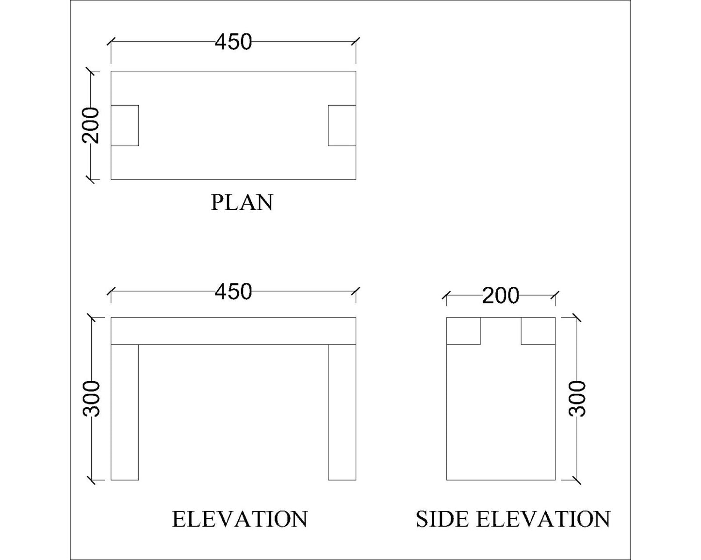 End table with open top, end table in wood finish, End table for living area-VI-530