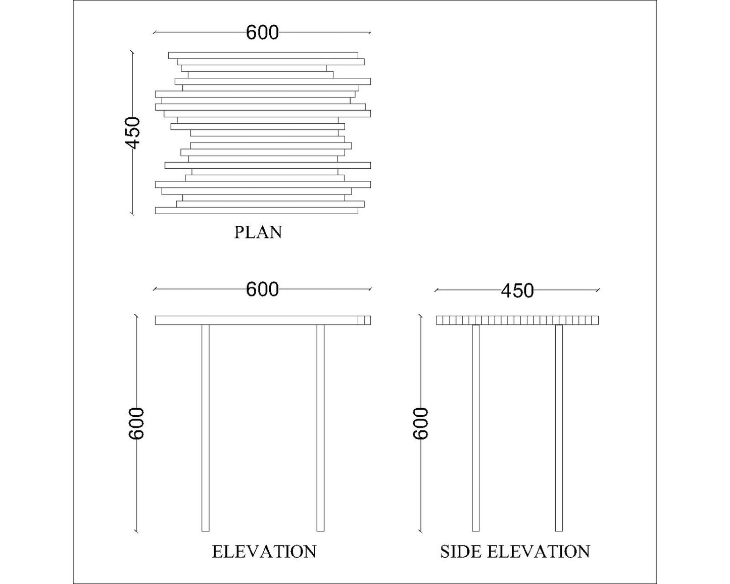 End table with open top, end table in wood finish, End table for living area-VI-534