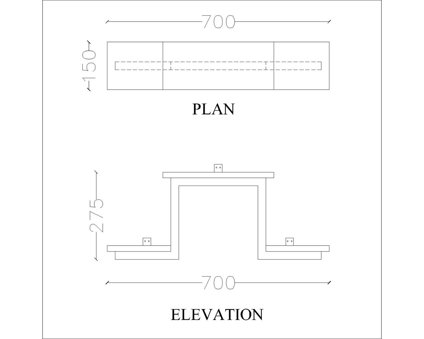 Wall hanging Accessory holder with open storage shelf, utility shelf for accessory-VI538