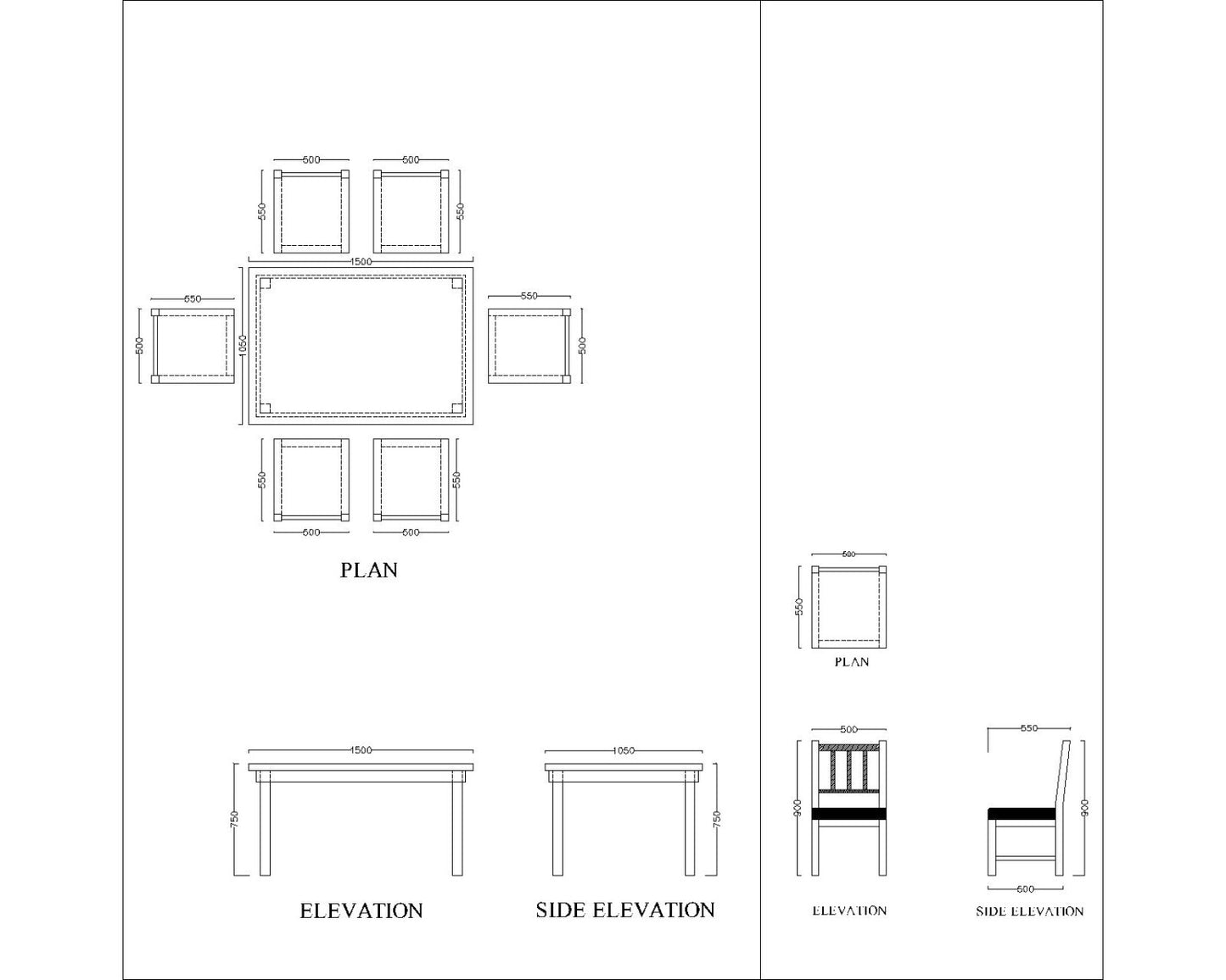 6-Seater Dining Set with Rectangular Solid Wood Dining Table and Beige Suede Fabric Chairs - VI751